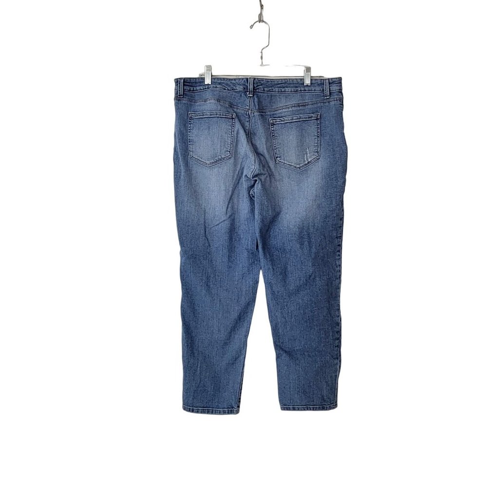 Style & Co Denim Blue Floral Embroidered Boyfriend Jeans - Picture 5 of 6